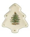 What makes Spode the world's best selling Christmas china pattern? Since its introduction in 1938, Spode has been adding new pieces to their classic Christmas Tree pattern collection. Every year there's something new and wonderful to collect, like this fun and functional tree-shaped platter.