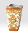 From the house of Versace's elegant porcelain collection, this Asian-inspired vase is trend-forward with a scrolling baroque pattern in vivid hues. From the Asian Dream CollectionPorcelain9½ highHand washMade in Germany