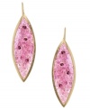 Conquer your style fixation. Kenneth Cole's Crush earrings feature purple-hued glass accents set in gold tone mixed metal. Approximate drop: 2-1/4 inches.