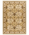 Inspired by the intricate artwork of the Art Nouveau period, the Warwick Panel area rug defines your space with ornate patternwork and rich, golden tones. Crafted in the USA of heavy-weight heat-set polypropylene, its dense, yet luxurious pile withstands heavy traffic with ease. (Clearance)