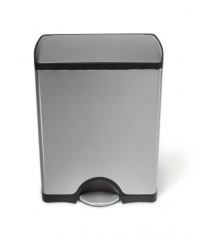 simplehuman Rectangular Step Trash Can, Fingerprint-Proof Brushed Stainless Steel, 50 Liters /13 Gallons