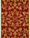 Safavieh AN527A Anatolia Collection 3-Feet by 5-Feet Handmade Hand-Spun Wool Area Rug, Burgundy and Sage