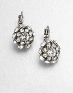 A charming drop design encrusted in sparking crystals. CrystalsGlassRhodium-platedSize, about .75Lever backImported 