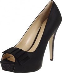 Enzo Angiolini Women's Saniano Pump,Black Satin,10 M US