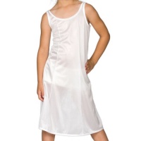 I.C. Collections Girls White Sleek Nylon Slip - Tea Length, Size 12