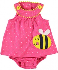 Carter's Girls 3-24 Months Bee Polka Dot Sunsuit Set (3 Months, Pink)