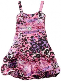 Ruby Rox Kids Girls 7-16 Leopard Pick-Up Dress, Pink/Black, 16