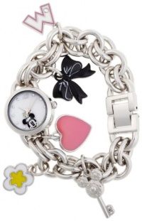 Disney Women's MN2012 Minnie Mouse Mother-of-Pearl Dial Charm Watch