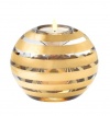 Kosta Boda Glimmer Stripe Large Votive, Gold