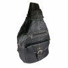 Convertible Back Pack Purse, Mid Size Tear Drop Shoulder Bag, Backpack, Sling Bag. Genuine Leather (Black)