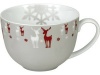 Waechtersbach Winter Splendor Café au Lait Mugs, Reindeer Red, Set of 2