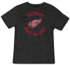 Detroit Red Wings Black Reebok Navigating The Logo Tri-Blend T-Shirt