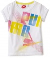 Puma - Kids Girls 2-6X Lit Glow Tee, White, 6