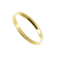 Nickel Free 18 KT Gold Layered Polished Finish 2mm Wide Plain Band Ring