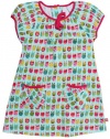 Zutano Owls Picnic Dress - Aqua-4T