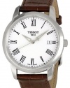 Tissot Men's T0334101601300 T-Classic Dream White Dial Brown Leather Strap Watch