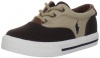 Polo by Ralph Lauren Vaughn Lace-Up Sneaker (Toddler/Little Kid/Big Kid),Chocolate/Khaki/Black,6.5 M US Big Kid