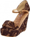 Two Lips Women's Bamboo Wedge Sandal,Brown,8 M US