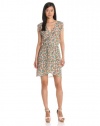 Gypsy 05 Women's Bahia Hydrangea Print Silk Dress, Dusty Peach, Small