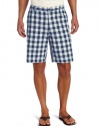 IZOD Men's Buffalo Check Flat Front Short