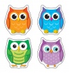 Colorful Owls Shape Stickers