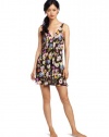 Oscar de la Renta Women's Midnight Garden Chemise, Black Print, Large