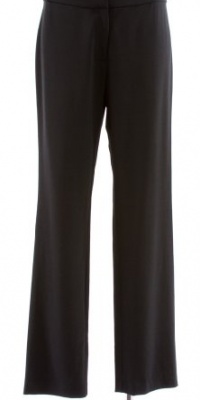 Eileen Fisher Black Viscose Wool Bi-Stretch Slim Trouser Pant Small