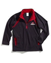 Perfect for practice, this pullover jacket has mesh insets to keep him cool.