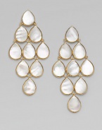 From the Polished Rock Candy Collection. This beautiful design features a cascade of shimmery mother-of-pearl cabochons set in radiant 18k gold. Mother-of-pearl18k goldDrop, about 2½Post backImported 