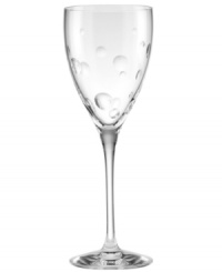 A nice surprise, this goblet from the Society Hill crystal stemware collection features pressed dots and clean lines in luminous crystal from kate spade new york.