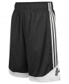 Get a step up on your competition and channel your favorite NBA basketball team with these San Antonio Spurs shorts from adidas.