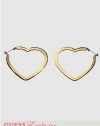 GUESS Flat Open Heart Hoop Earrings, GOLD