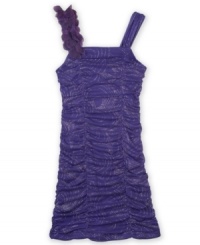 This glittery BCX dress has a dazzling design to compliment your little ones dazzling personality.