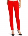 Southpole Juniors Basic Color Skinny Stretch Twill Denim Pant, Red, 7