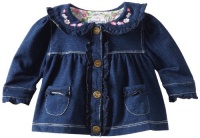 Hartstrings Baby-Girls Newborn Knit French Terry Jacket, Denim, 3-6 Months