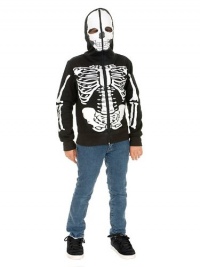 Boys Skeleton Sweatshirt Hoodie Costume (Large 10-12)