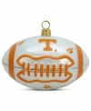 Team and Christmas spirit go hand in hand with the Tennessee football ornament. Hand-painted glass is something students, alum and fans will cheer.