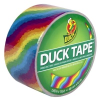 Duck Brand 281496 Rainbow Printed Duct Tape (Single Roll), 1.88-Inch by 10 Yards