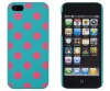 DandyCase Aqua with Hot Pink Polka Dots - Slim Fit Hard Case for Apple iPhone 5, 5G (AT&T, Verizon, Sprint, International) - Includes DandyCase Keychain Screen Cleaner [Retail Packaging by DandyCase]