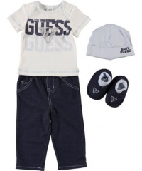 Guess All Guessed Up 4-Piece Set (Sizes 0M - 9M) - navy/white, 0 - 3 months