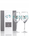 Full of whimsy, this set of Charter Club's Novelty Flutter wine glasses combines a simply beautiful shape with teal butterflies and shimmering dots for a look that's utterly irresistible. (Clearance)