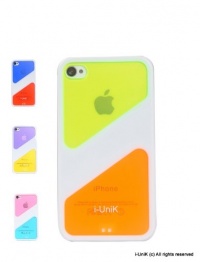 i-UniK Arc-En-Ciel Series iPhone 4S/4 Slim PC and TPU Slim 2 Tone Designer Case Yellow and Orange