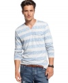 Straighten out your summer look with this striped long-sleeved shirt from INC International Concepts.