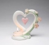 Cosmos 10431 Fine Porcelain Carnation Heart Tea Light Holder, 5-Inch