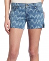 7 For All Mankind Women's Carlie Short in Laser Ikat Denim, Laser Ikat Denim, 27