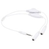 Monoprice 107116 Headphone Splitter with Separate Volume Controls, White