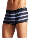 Calvin Klein Men's Ck One Microfiber Fashion Low Rise Trunk, Gradient Stripe/Soft Aqua, Large