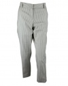 Theory Womens White Charcoal Yanette C Canvas Stripe Pants 10