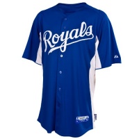 Men's Kansas City Royals Cool Base Auth Button Down Front Batting Practice Jersey,Royal/White