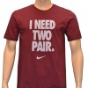 Nike Men's I Need Two Pair T-Shirt Burgundy